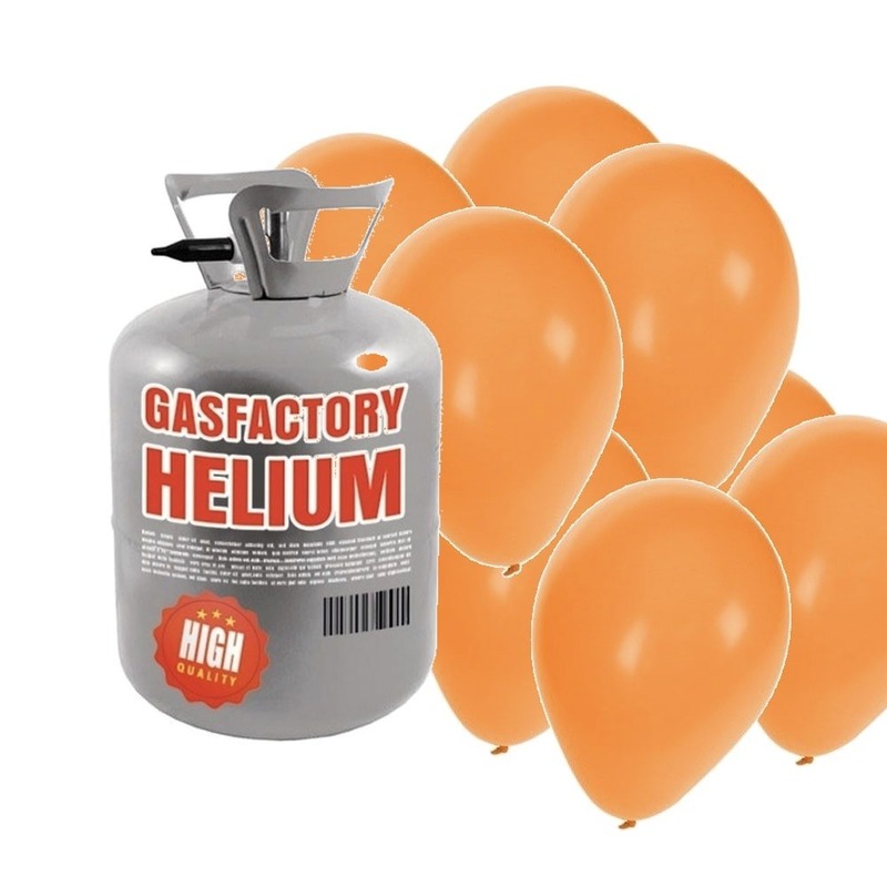 Helium tankje met 50 oranje ballonnen -