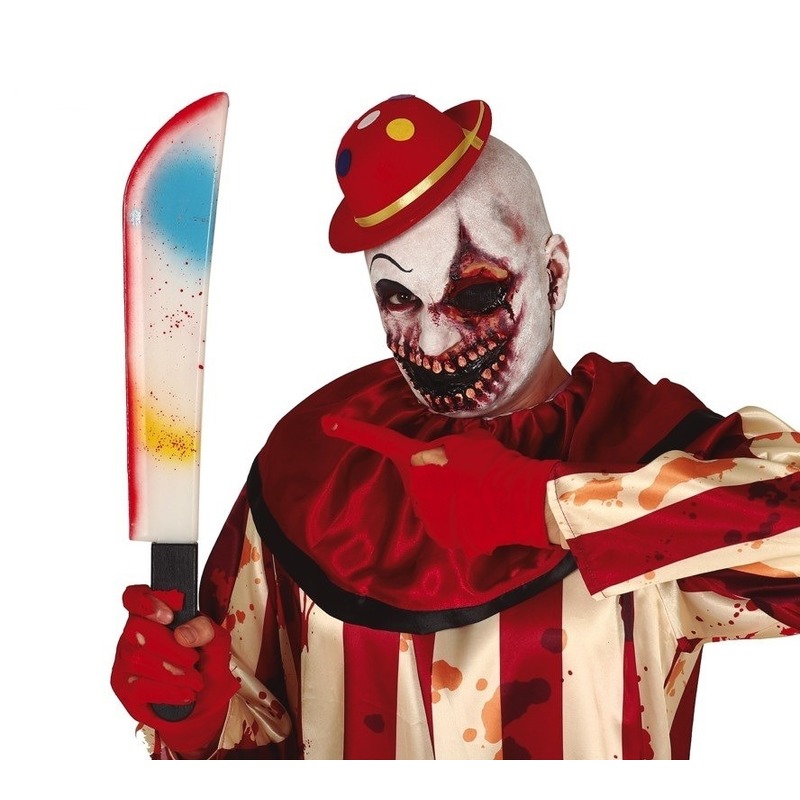 Horror verkleed slagersmes/machete/kapmes gekleurd 54 cm -
