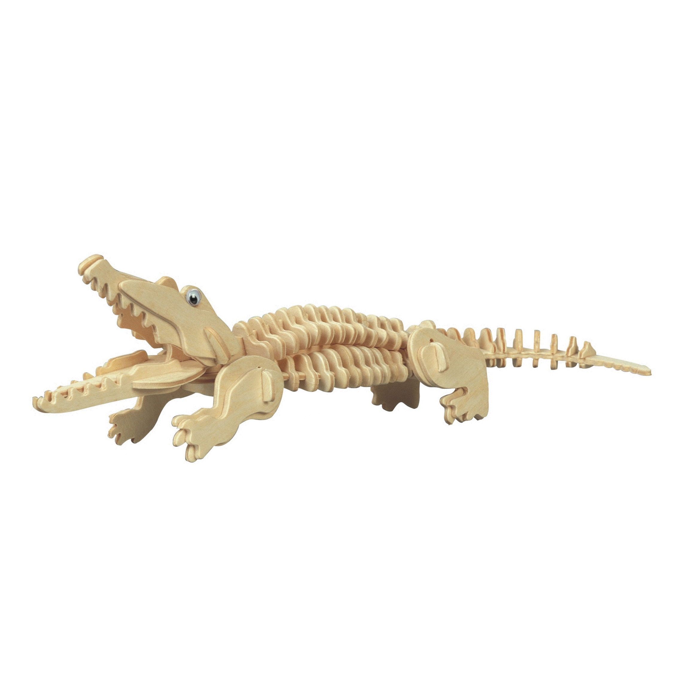 Houten 3D puzzel krokodil 23 cm -