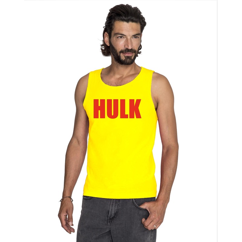 Hulk worstelaar tanktop / hemdje geel met rood voor mannen