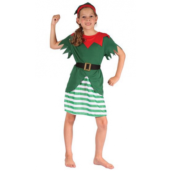 Kerst elf kostuums 128 - 6-8 jr -