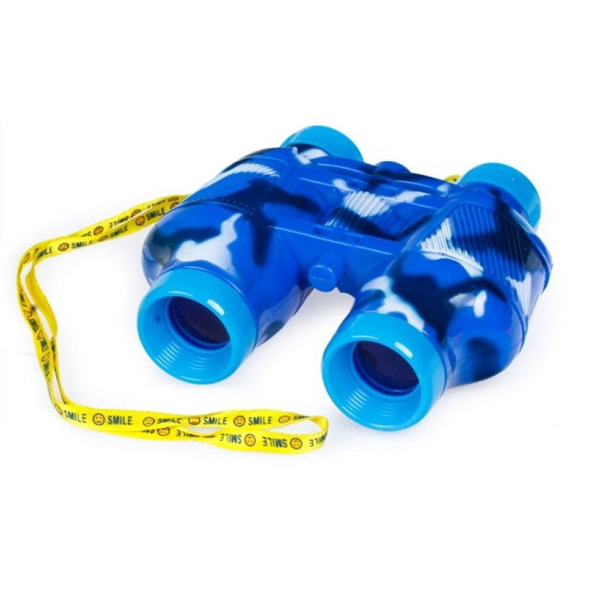 Kinder speelgoed verrekijker blauw voor peuters 14 cm - Safari verkennen - Ontdekkingsreis - Verrekijkers voor kinderen