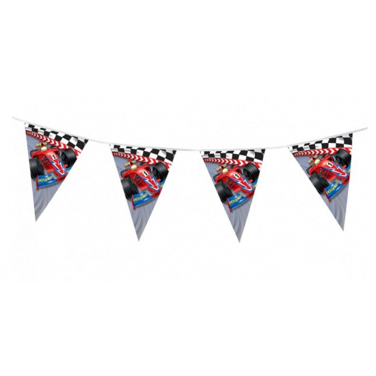 Kinderfeest thema Formule 1 vlaggenlijn slingers -