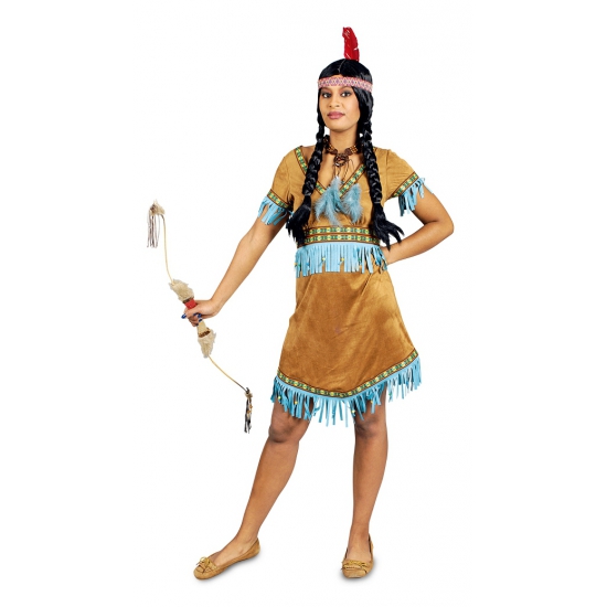 Kleding beige korte indianen jurkje voor dames 34 -