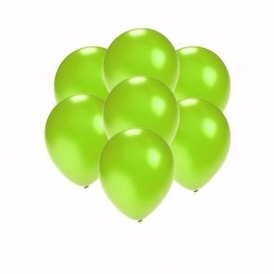 Kleine metallic groene ballonnen 10x stuks -