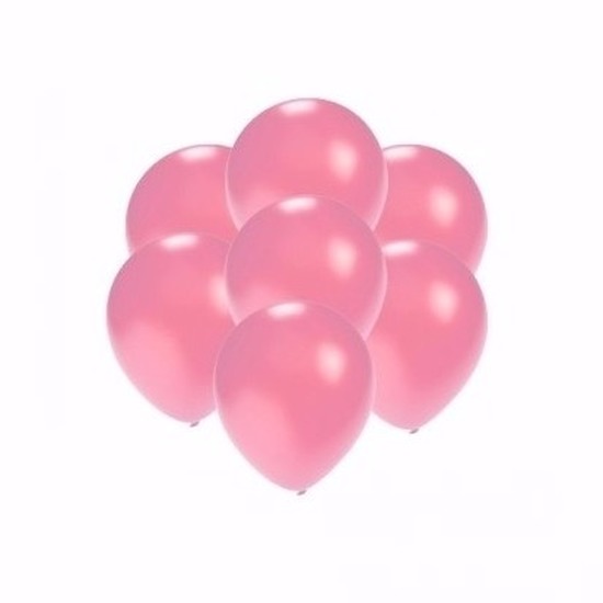 Kleine metallic roze party ballonnen 15x stuks van 13 cm -
