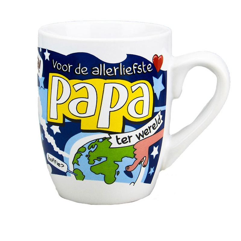 Koffiemok/theebeker voor de allerliefste papa ter wereld verjaardag/Vaderdag 300 ml -