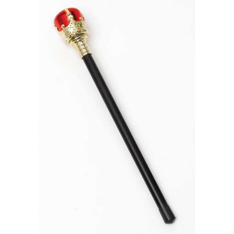 Koninklijke scepter staf met rode steen 45 cm -