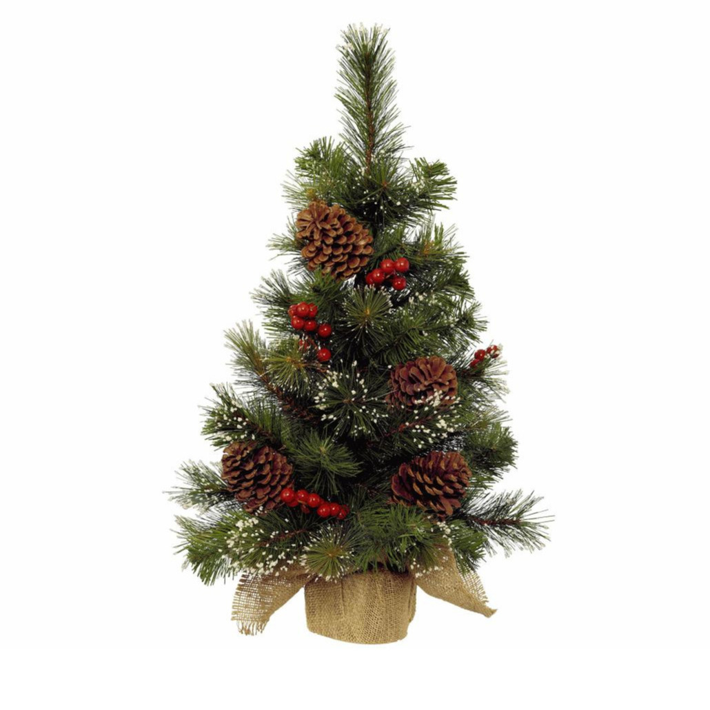 Kunstboom/kunst kerstboom met kerstversiering 45 cm -