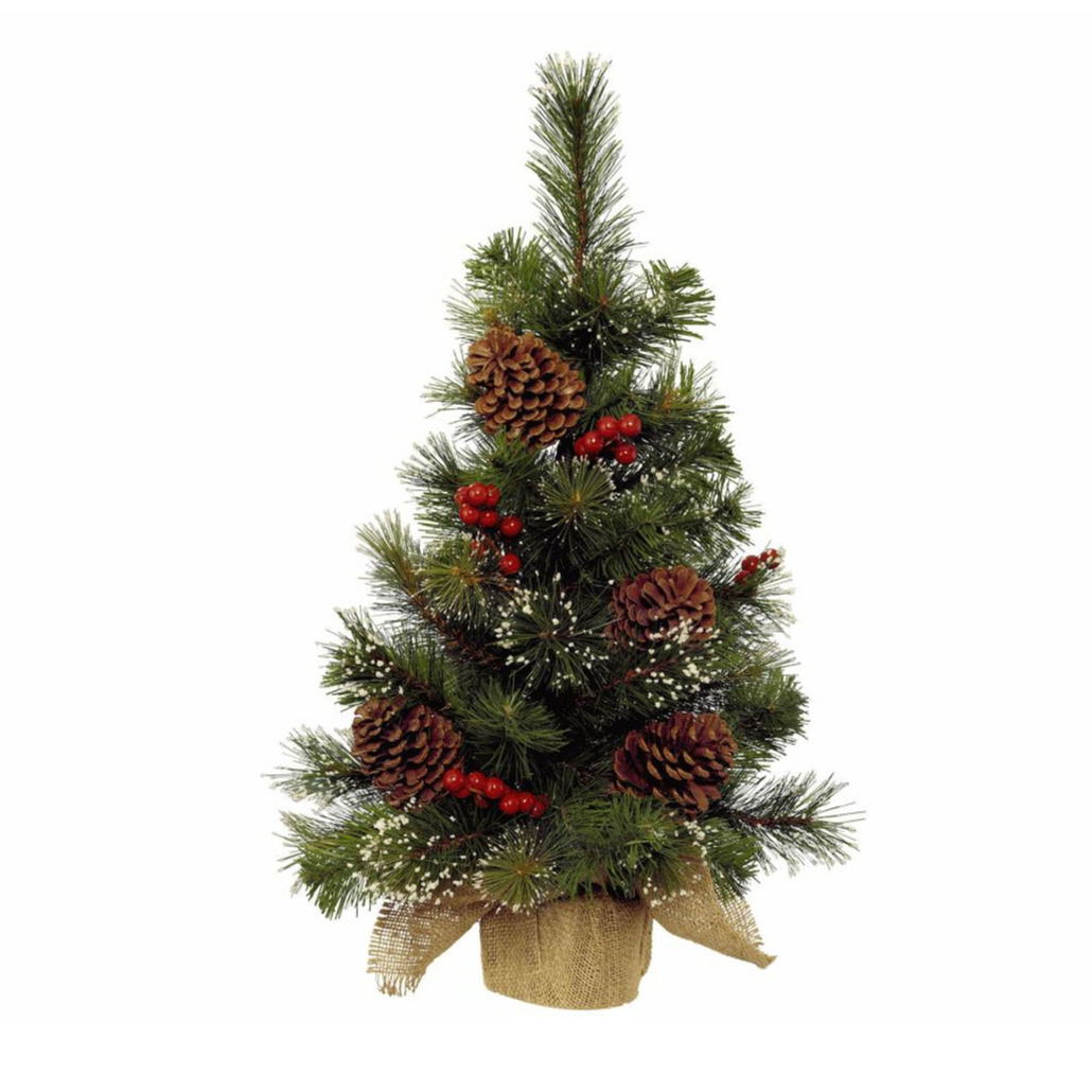 Kunstboom/kunst kerstboom met kerstversiering 60 cm -