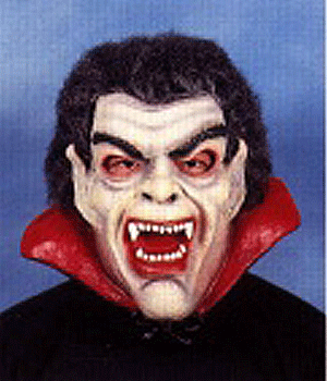 Dracula horror masker met zwart/wit haar