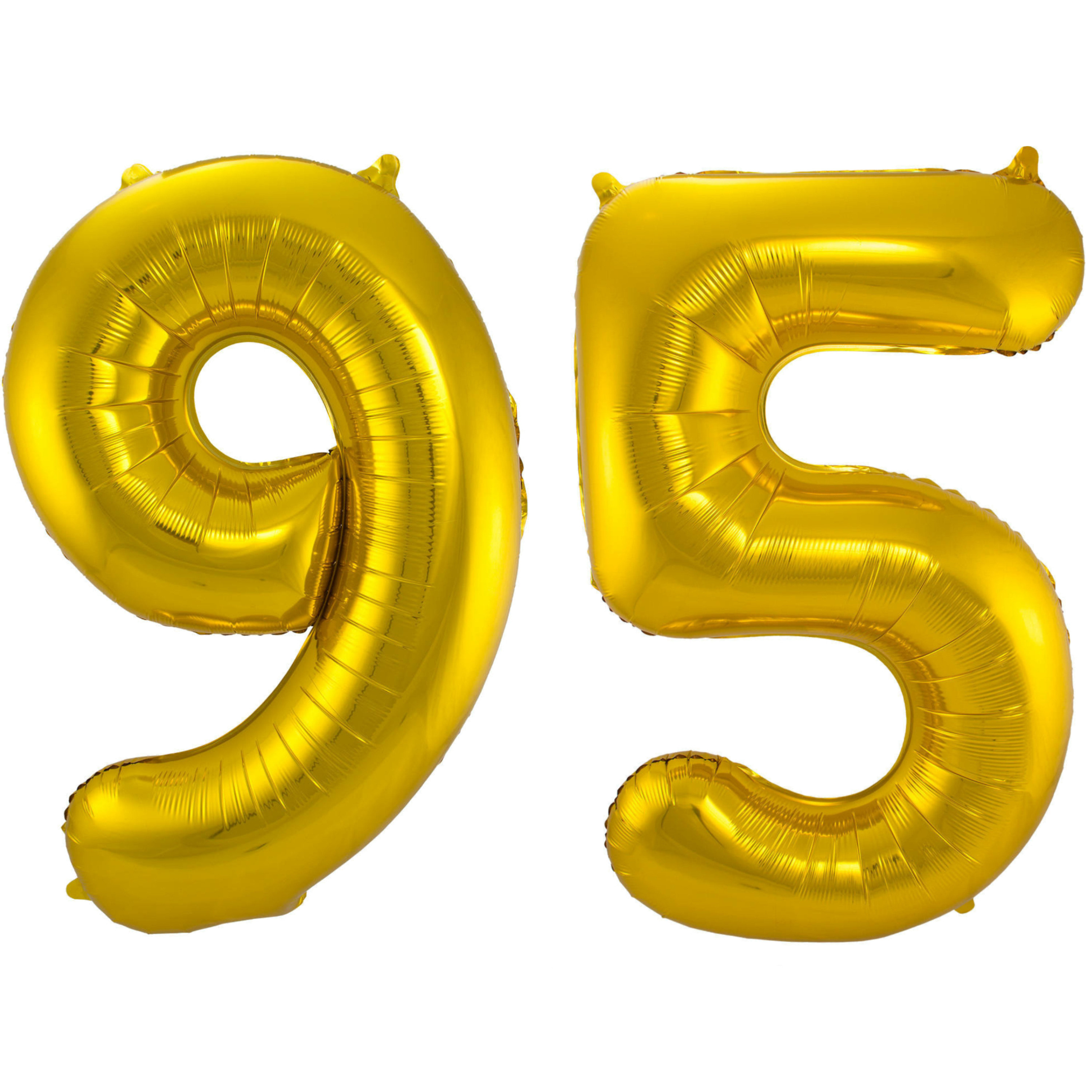 Leeftijd feestartikelen/versiering grote folie ballonnen 95 jaar goud 86 cm -