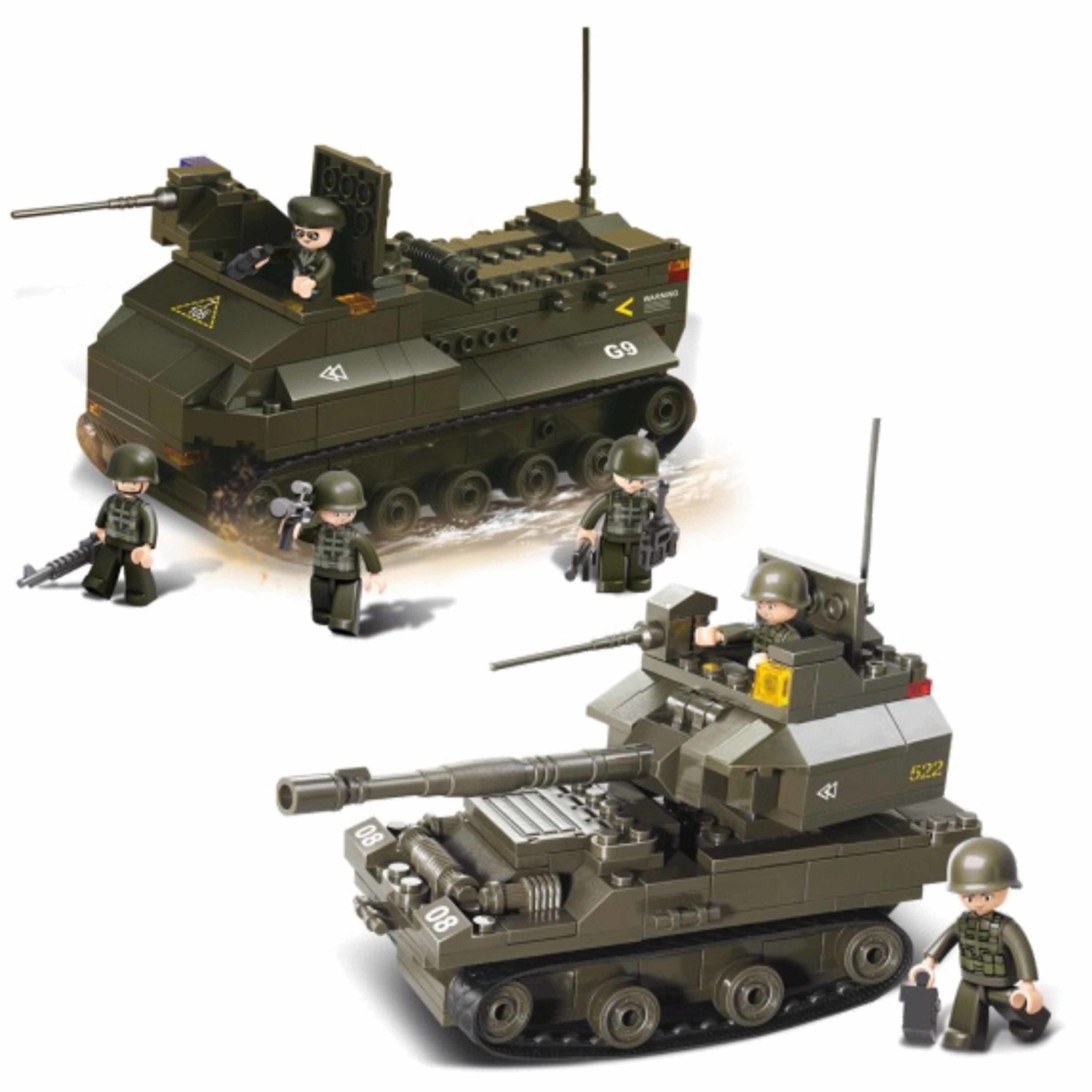 Dan barsten Shilling Leger/soldaten speelgoed set van Sluban - 2x army voertuigen van 31 cm |  Fun en Feest
