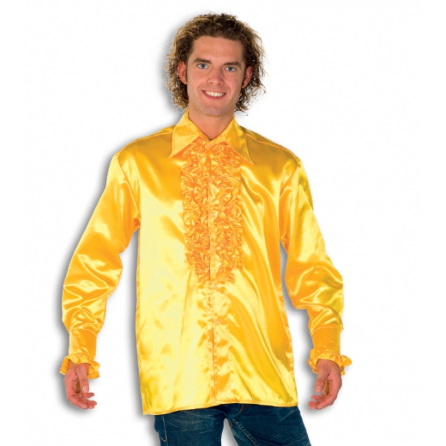 Luxe heren rouche overhemd geel 52 (L) -