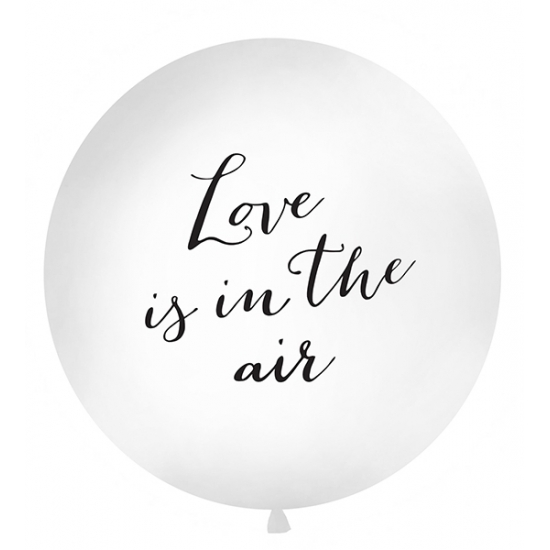 Mega ballonnen wit met Love is in the air tekst dia 100 cm -