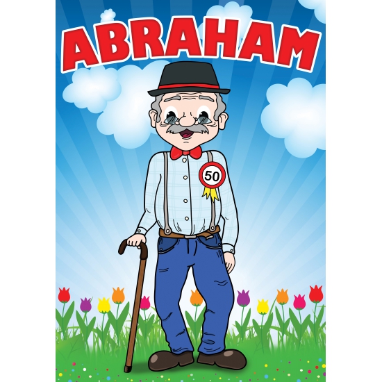 Mega deurposter Abraham 50 jaar 59 x 84 cm -