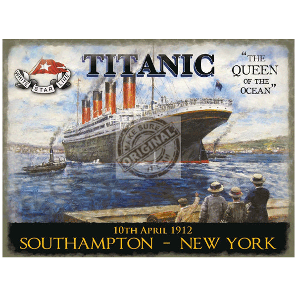 Metalen plaatje decoratie Titanic -