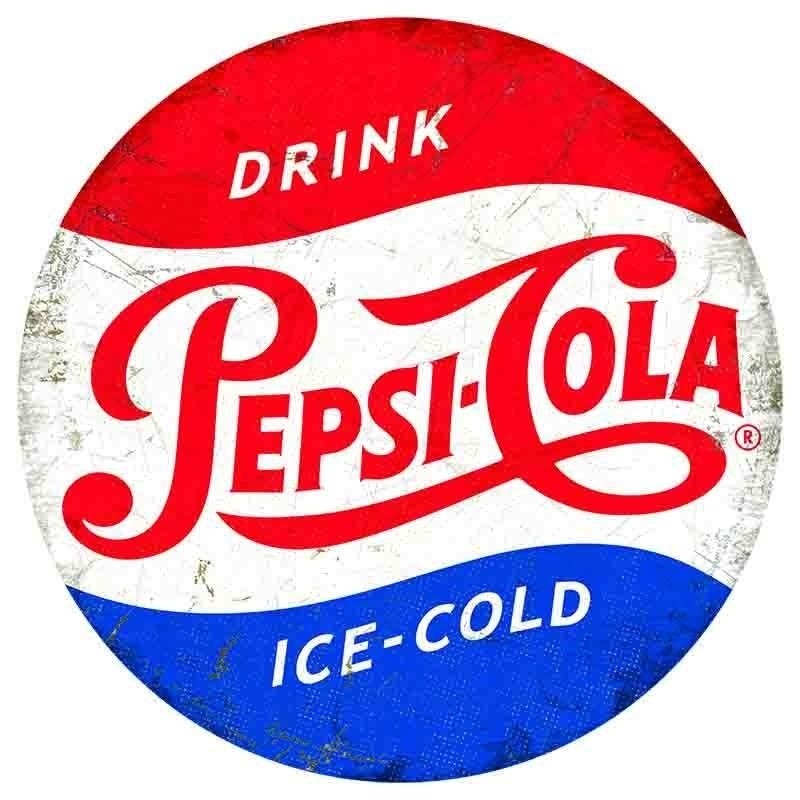 Metalen plaatje Pepsi Cola 30 cm -