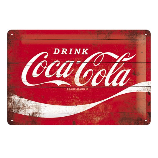 Merkloos Metalen wandplaatje Coca Cola -