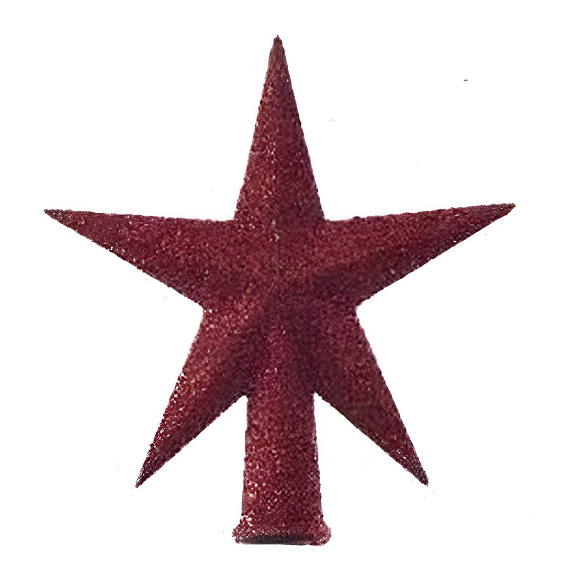 Decoris Piek ster - rood glitter -12 cm
