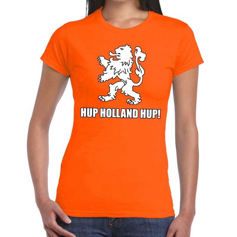 Nederlands elftal supporter shirt Hup Holland Hup oranje voor dames
