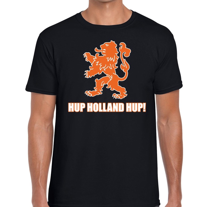 Nederlands elftal supporter shirt Hup Holland Hup zwart voor heren