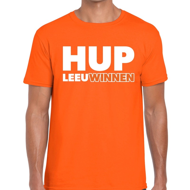 Nederlands elftal supporter shirt Hup LeeuWinnen oranje voor heren