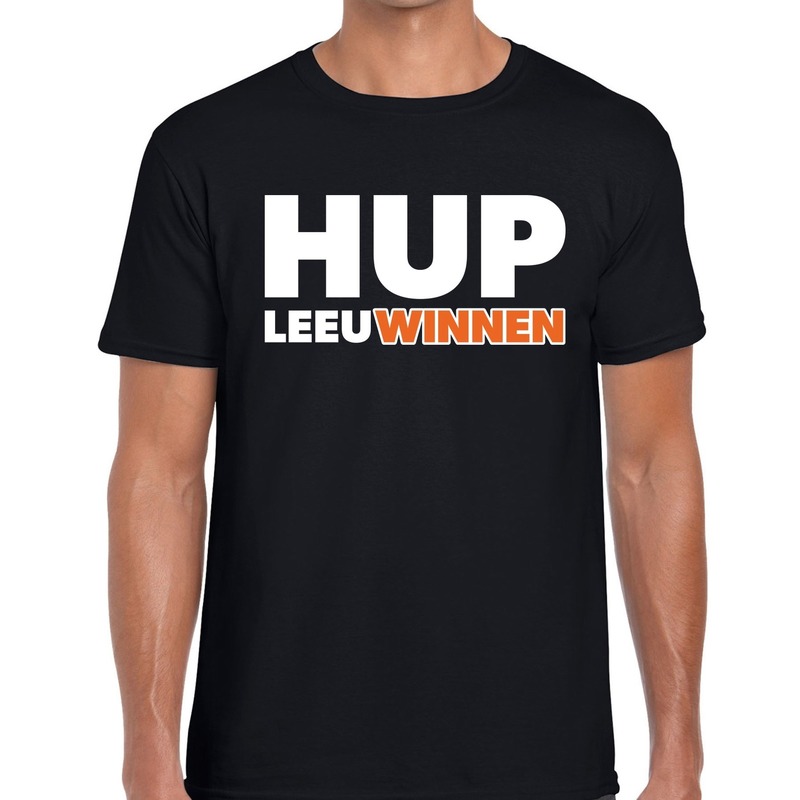 Nederlands elftal supporter shirt Hup LeeuWinnen zwart voor heren