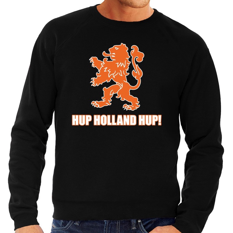Nederlands elftal supporter sweater Hup Holland Hup zwart voor heren