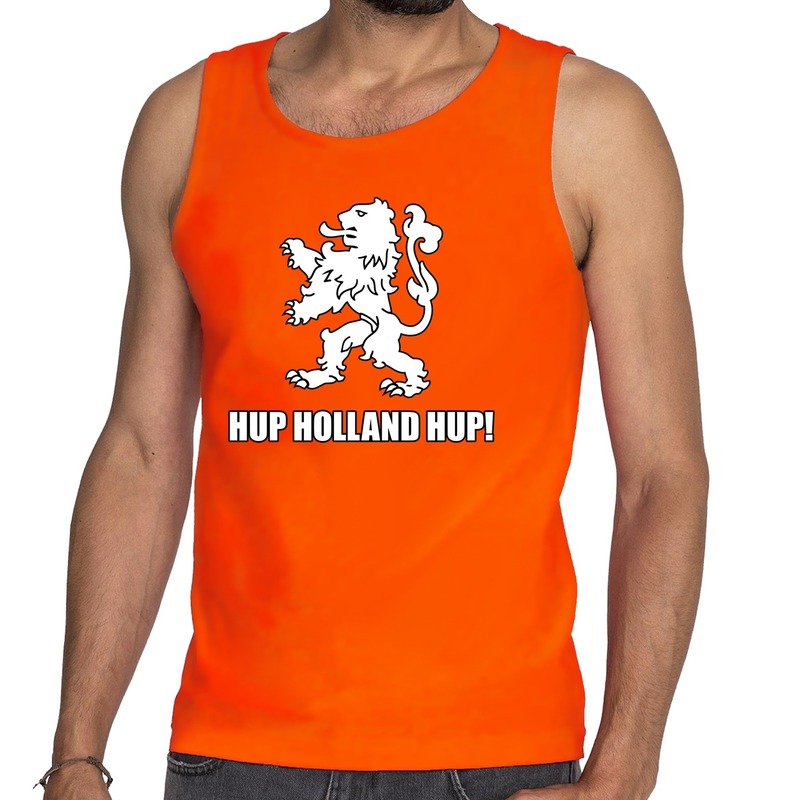 Nederlands elftal supporter tanktop / mouwloos shirt Hup Holland Hup oranje voor heren