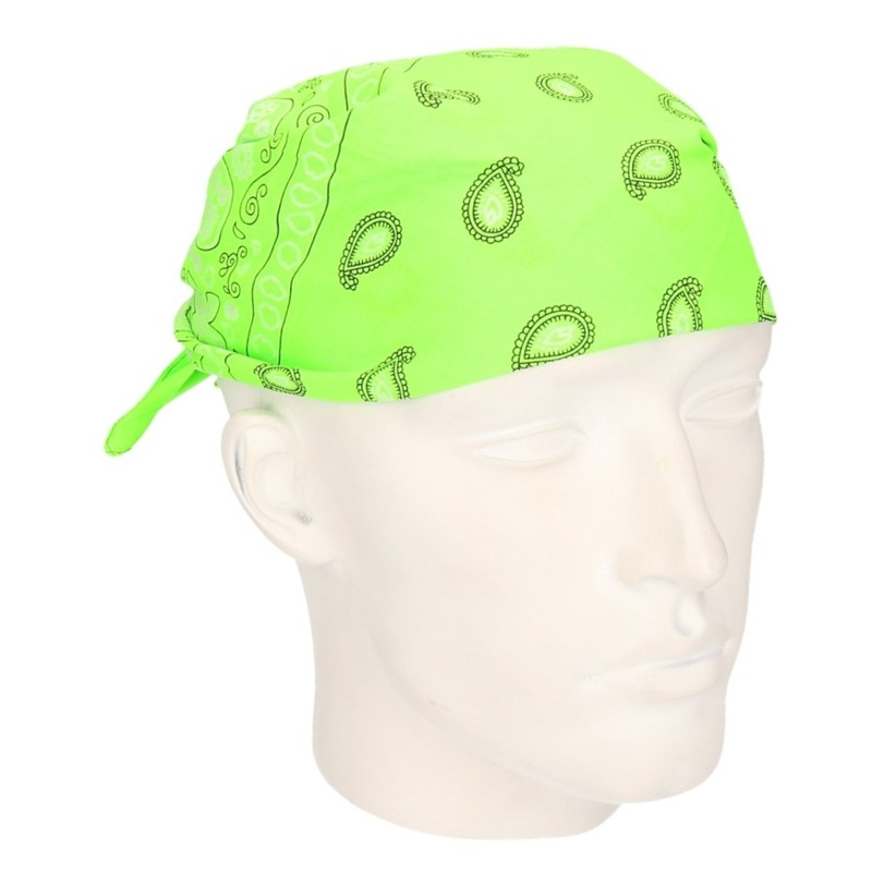 Neon groene hoofddoek bandana -