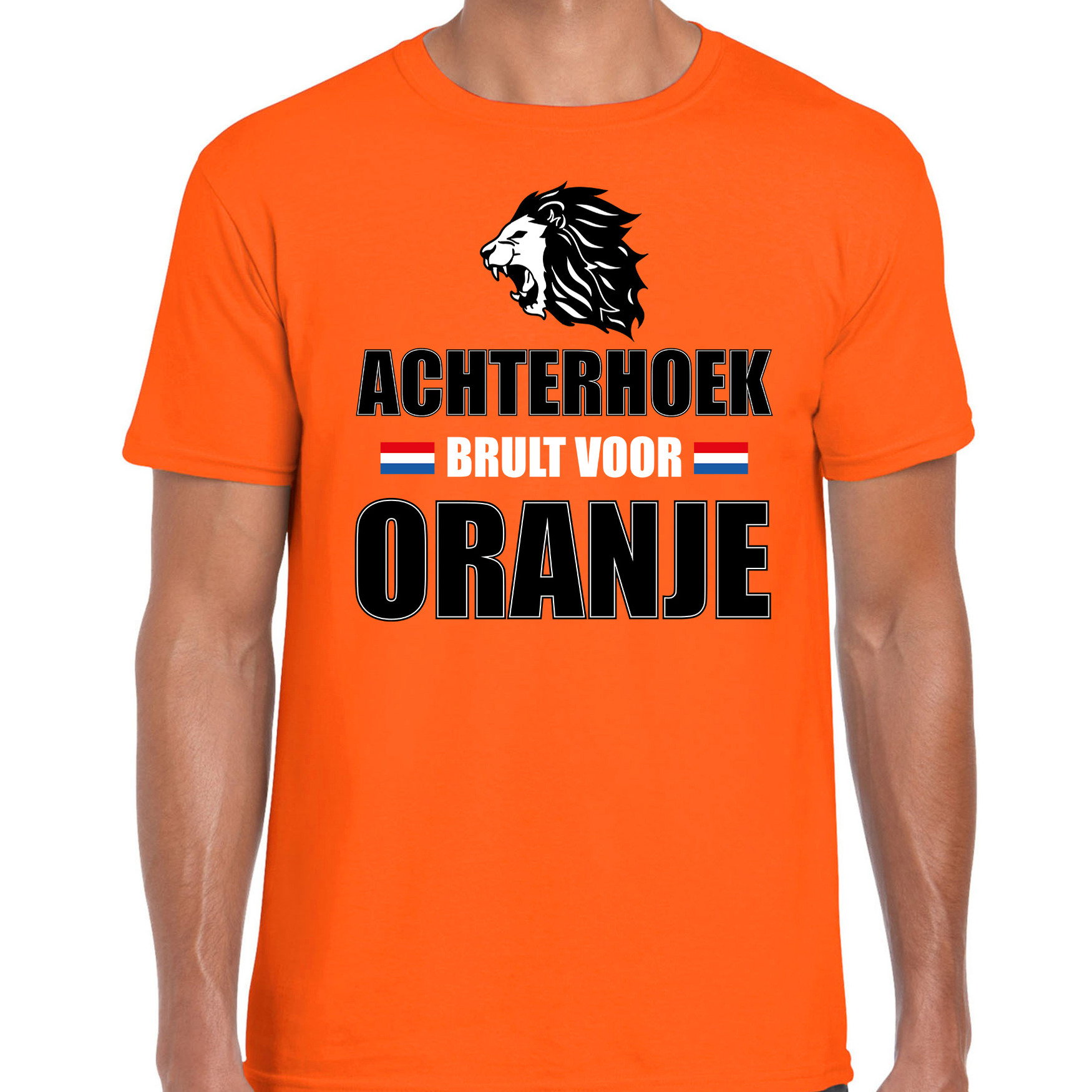Oranje EK/ WK fan shirt / kleding de Achterhoek brult voor oranje voor heren M -