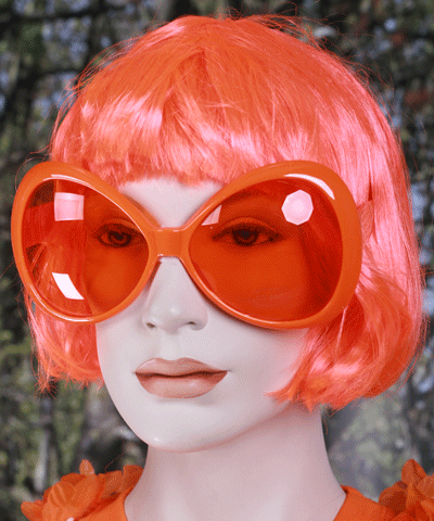 Oranje feestartikelen mega party verkleed zonnebril voor dames