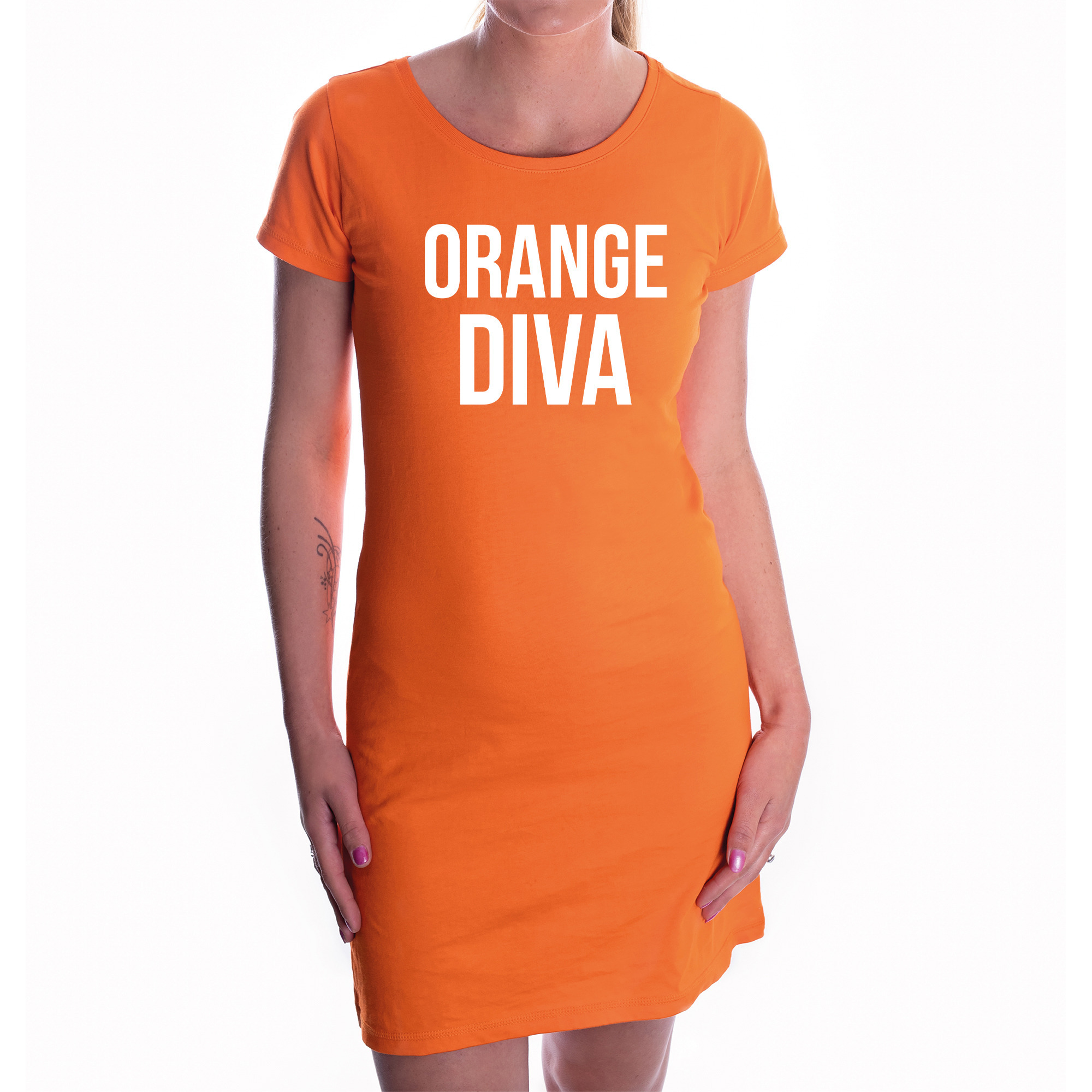 Oranje orange diva dress - Koningsdag jurkje voor dames