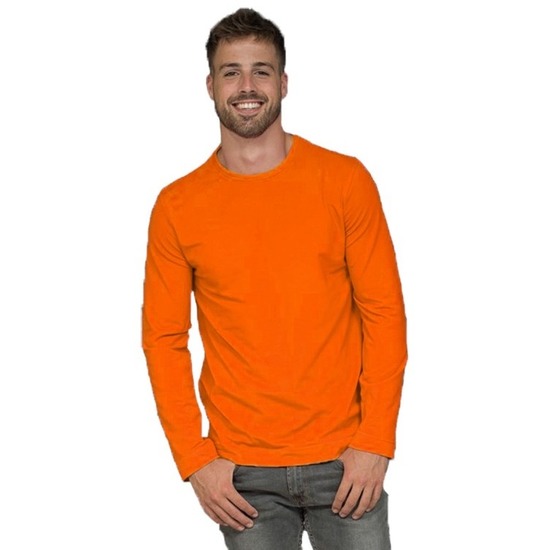 ONWAAR moeilijk rollen Fel oranje t-shirt met lange mouwen | Fun en Feest