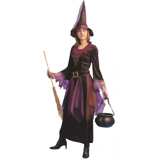 Paars heksen kostuum inclusief hoed 36-38 (S/M) -