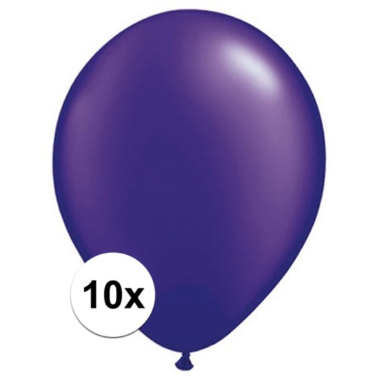Parel paars Qualatex ballonnen 10 stuks -