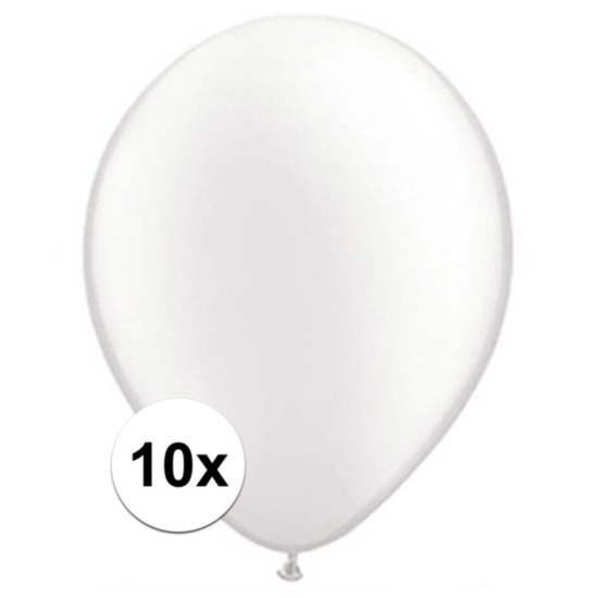 Parel witte Qualatex ballonnen 10 stuks
