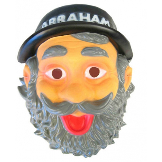 Plastic abraham masker met hoedje -