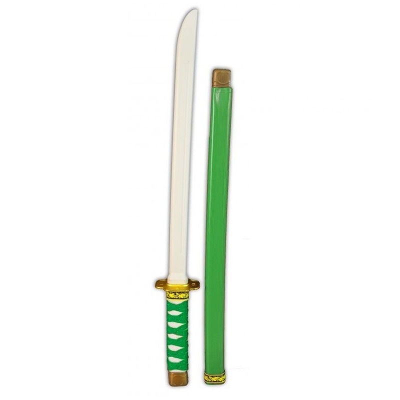 Plastic groen/goud ninja/ samurai zwaard 60 cm