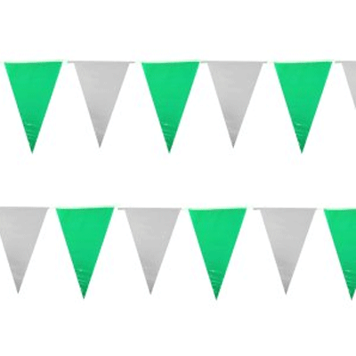 Groen / wit vlaggenlijnen 10 meter