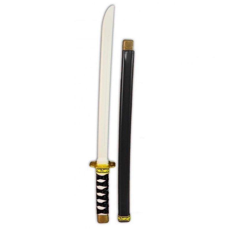 Plastic zwart/goud ninja/ samurai zwaard 60 cm