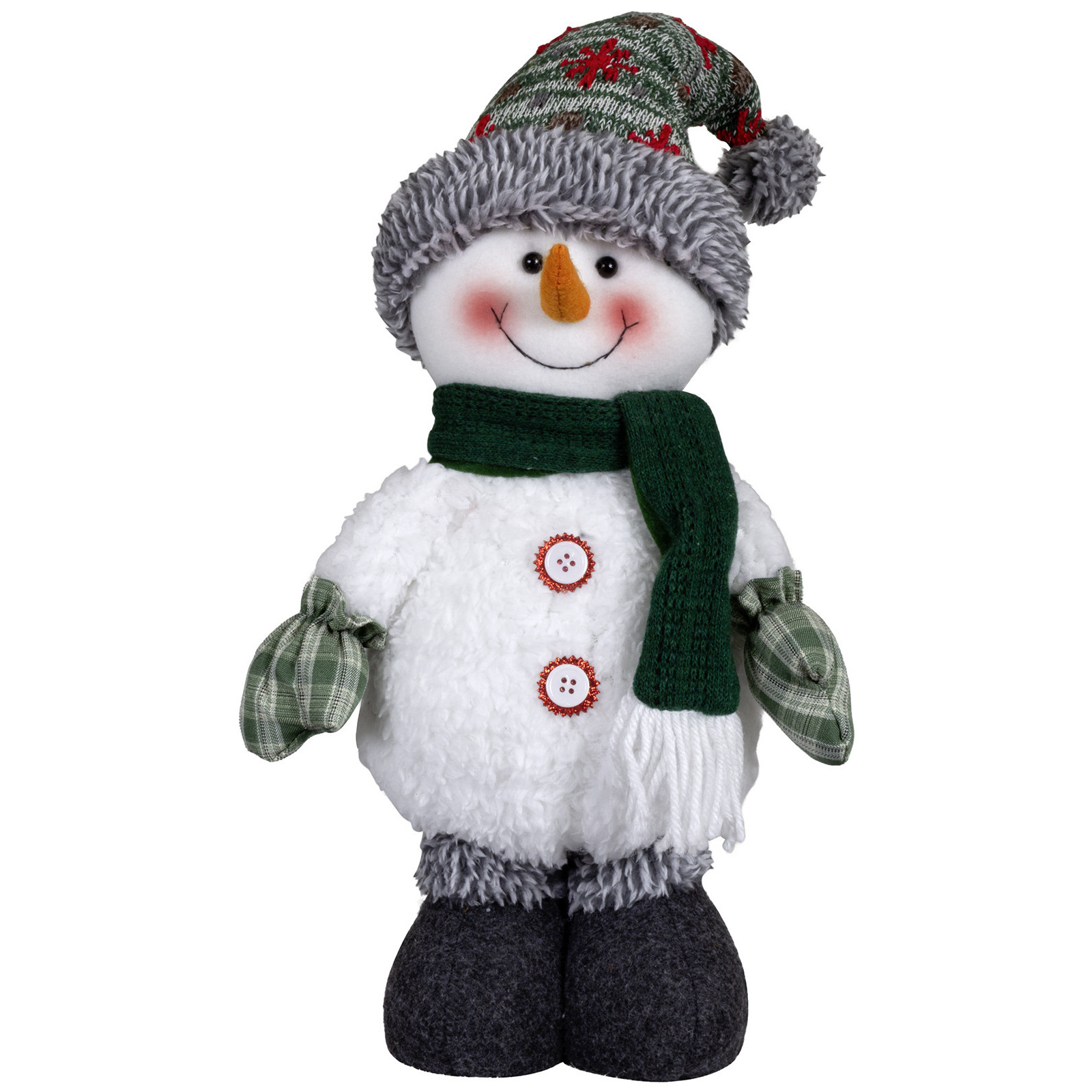 Pluche decoratie sneeuwpop - 40 cm - pop - met sterretjes muts