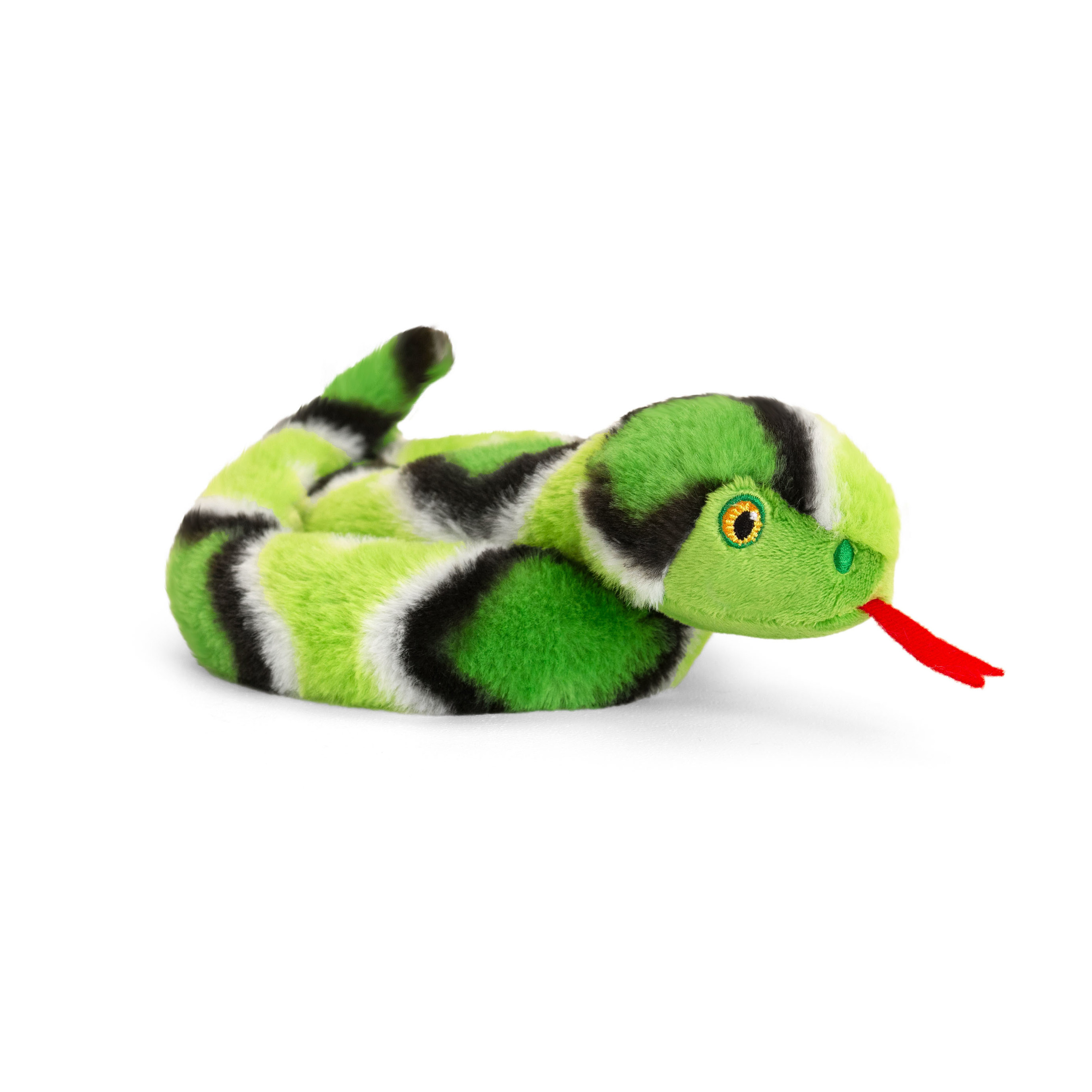 Pluche knuffel dieren kleine opgerolde slang groen 65 cm - Knuffelbeesten reptietel speelgoed