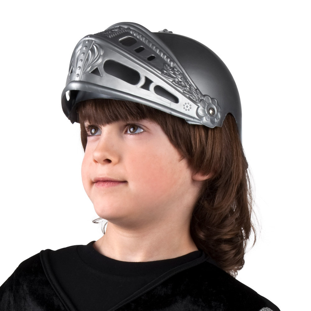 Ridder verkleed helm met vizier - grijs - plastic - voor kinderen