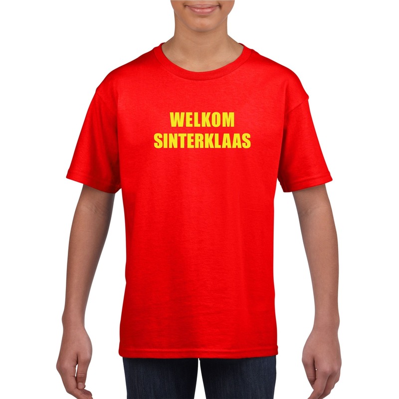 Sinterklaas T-shirt Welkom Sinterklaas voor kinderen rood S (122-128) Rood