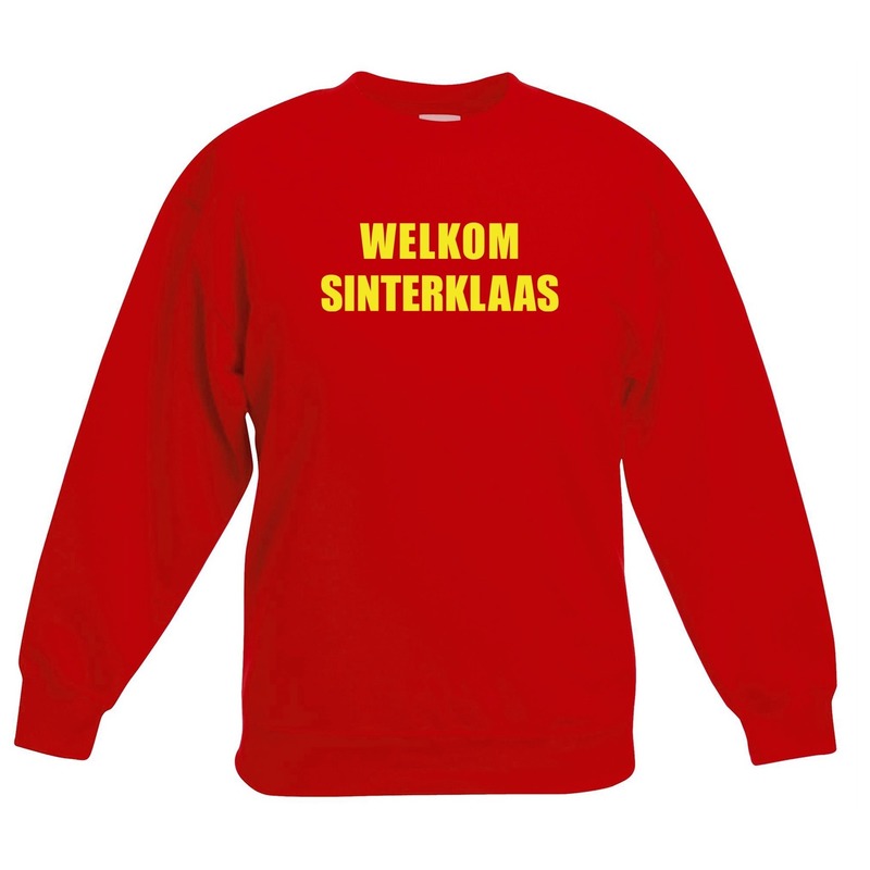 Sinterklaas trui / sweater rood voor kinderen Welkom Sinterklaas 14-15 jaar (170/176) Rood