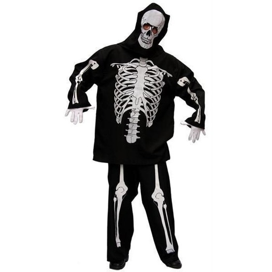 Skeletten kostuums voor mannen 56 (XL) Zwart