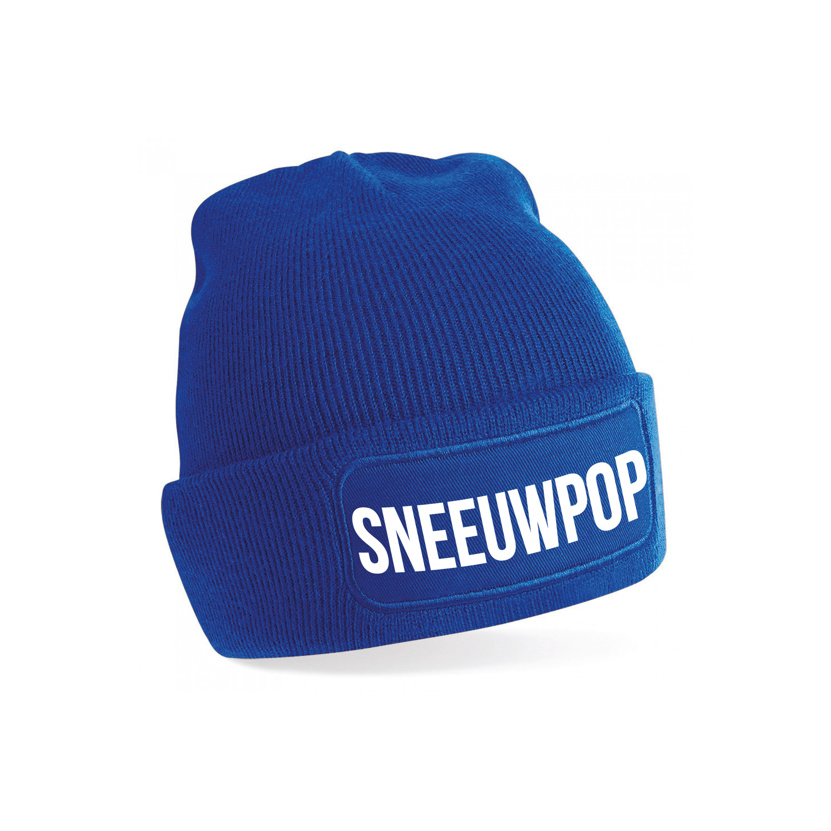 Sneeuwpop muts - unisex - one size - blauw - apres-ski muts One size -