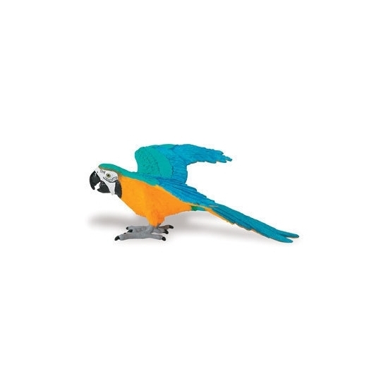 Speelgoed dieren figuur blauwe Ara papegaai van plastic 10 cm -